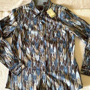Roper Western Shirt Womens L Midnight Aztec Snap 03-050-0065-076-L New with tags